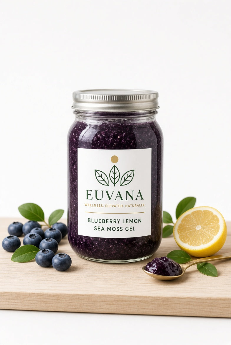 EuvanaWellness™ Organic Blueberry Lemon Sea Moss Gel